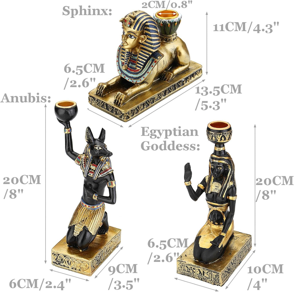 Egyptian Mythology Resin Candle Holder Anubis Goddess Sphinx Figurine (Sphinx)