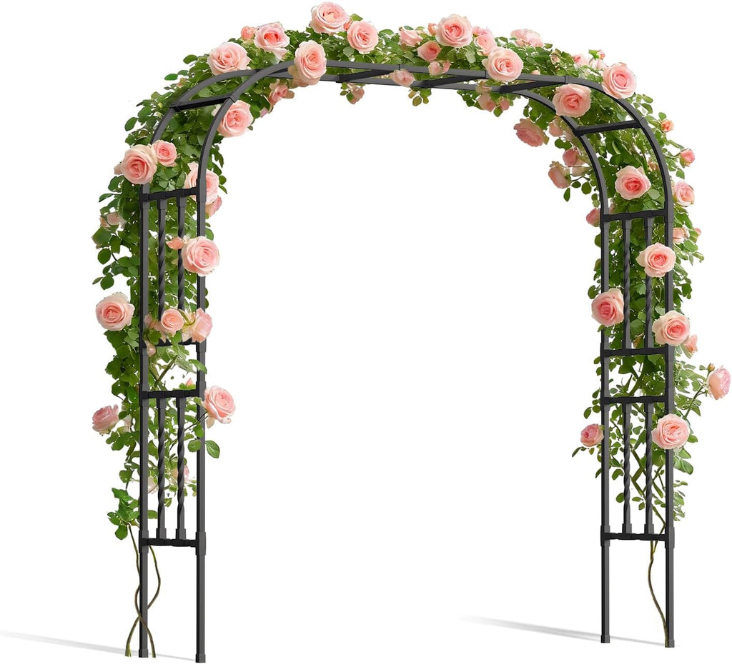 square tube metal garden arbor trellis, 6.9x7.9ft, main product view