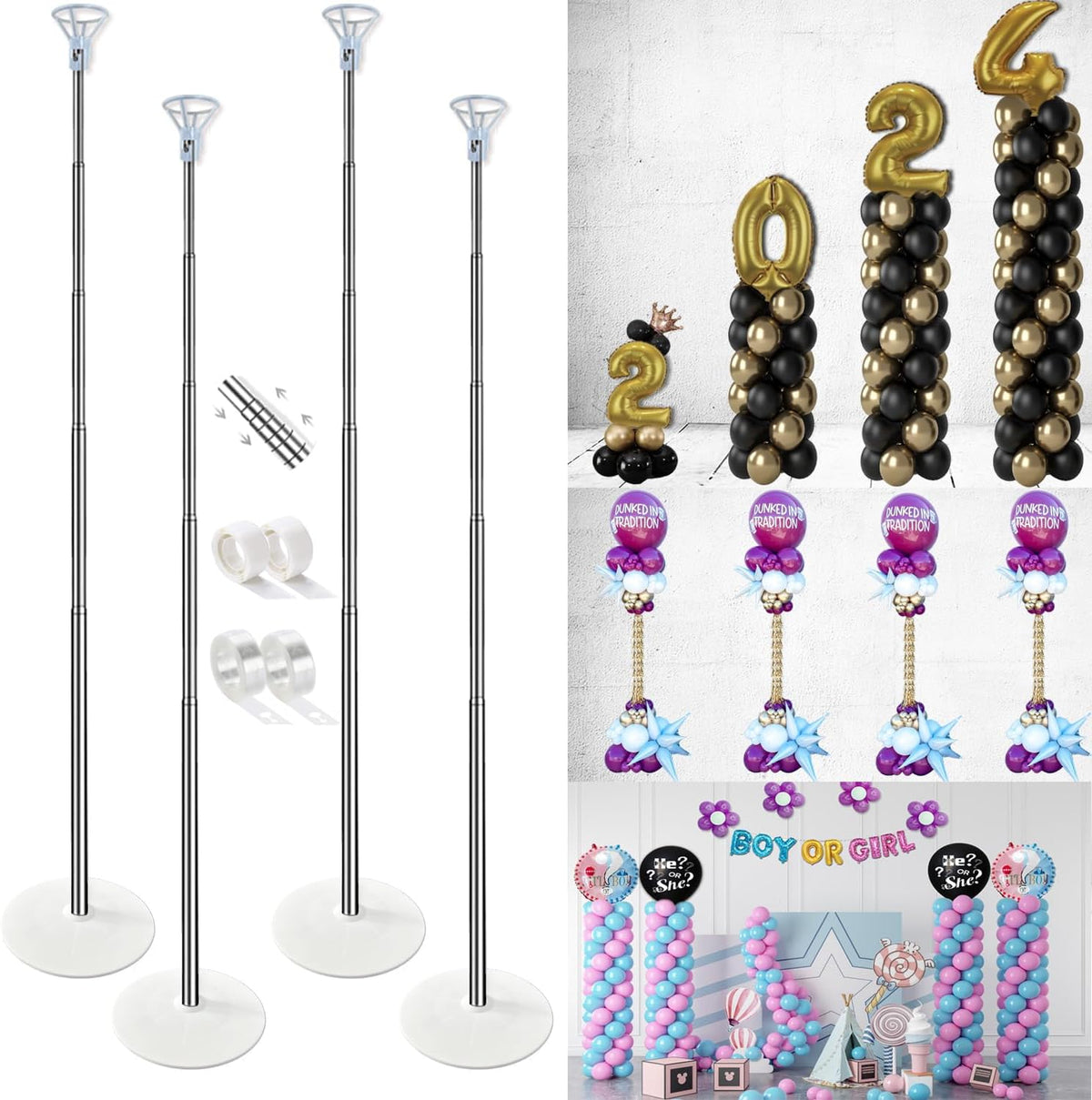 balloon column stand kit set of 4, 7ft, main product view