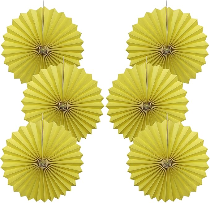 Yellow Party Decorations,Paper Decorations for Party,Lemon Decorations Party Paper Fans Bulk 16in,Anniversary Decorations for Party 30 Color DIY Set （Lemon Yellow）
