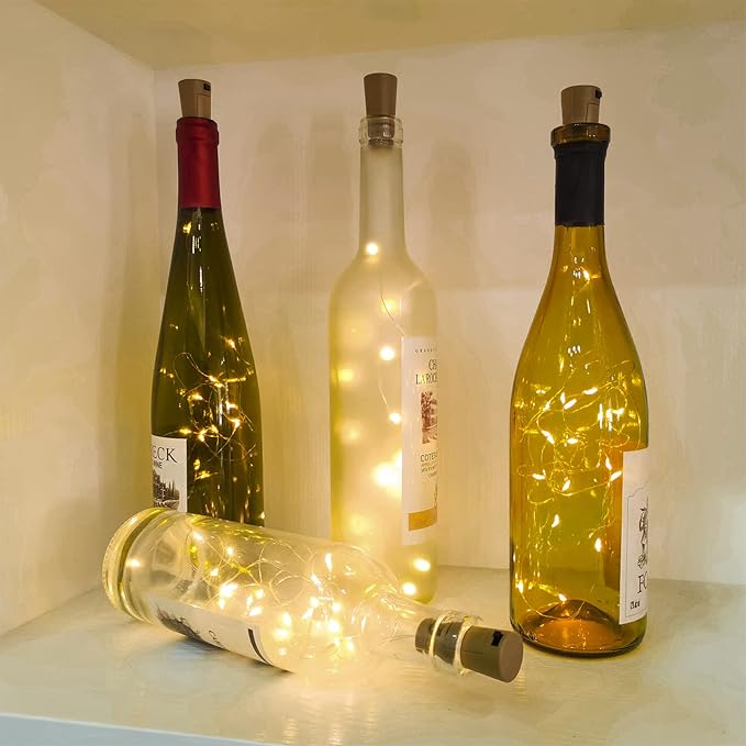 30 Pack Wine Bottle Lights with Cork, 20 LEDs, 6.6 Ft, Fairy Mini String Lights for DIY Jar Halloween, Christmas, Party Decoration, Wedding Listing (30 Pack, Warm White)