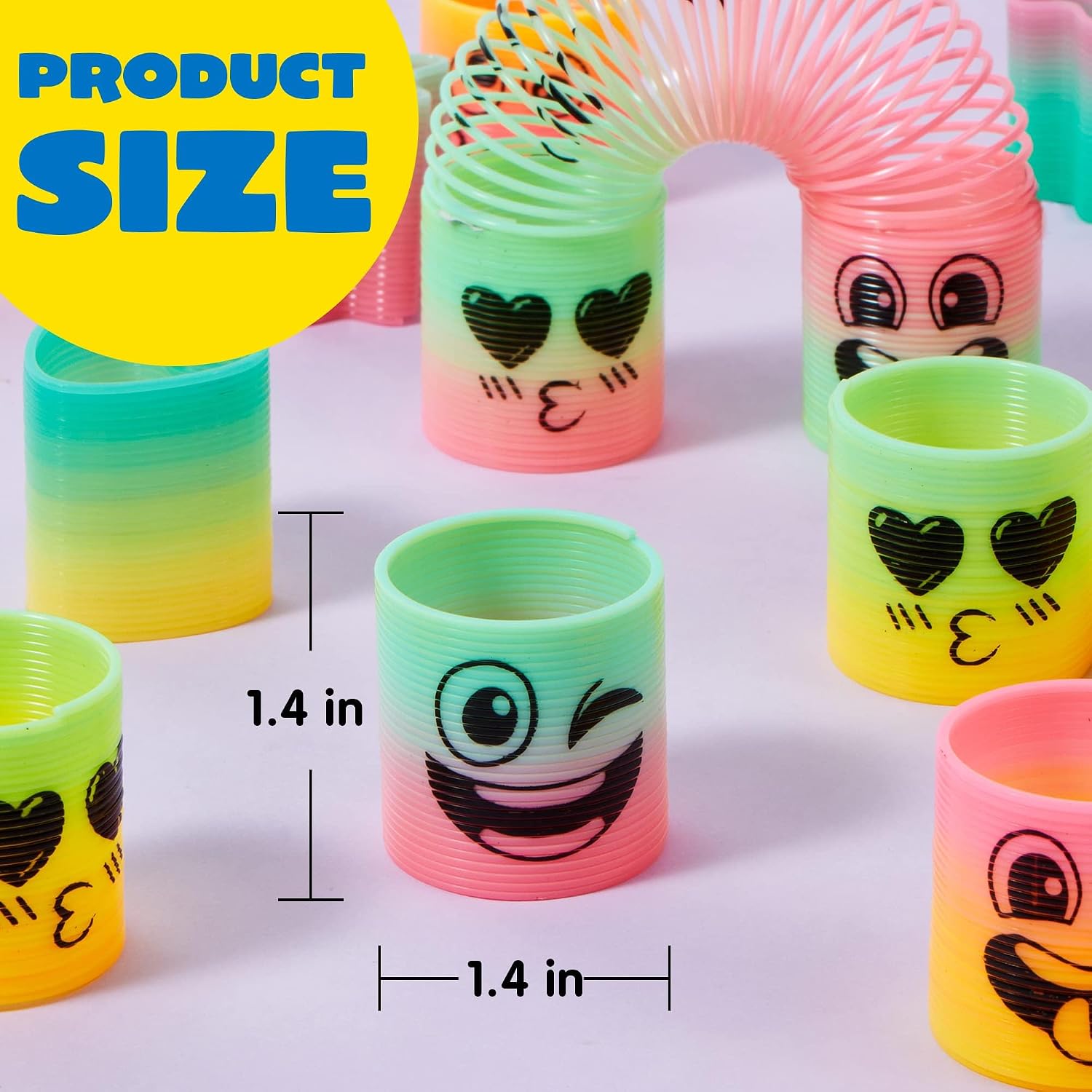 JOYIN 30 Pcs Spring Rainbow Party Favor, Mini Plastic Coil Spring Toy, Fidget Stress Coil Mini Springs Bulk Toys for Carnival Prize Birthday, Classroom Goodie Bag Stuffers