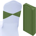 Kinlop 50 Pcs Spandex Chair Sashes Bows Chair Bands Slider Sashes for Covers Elastic Bands Ties Without Buckle Decorations for Wedding Party Events Ceremony Birthday (Moss Green)