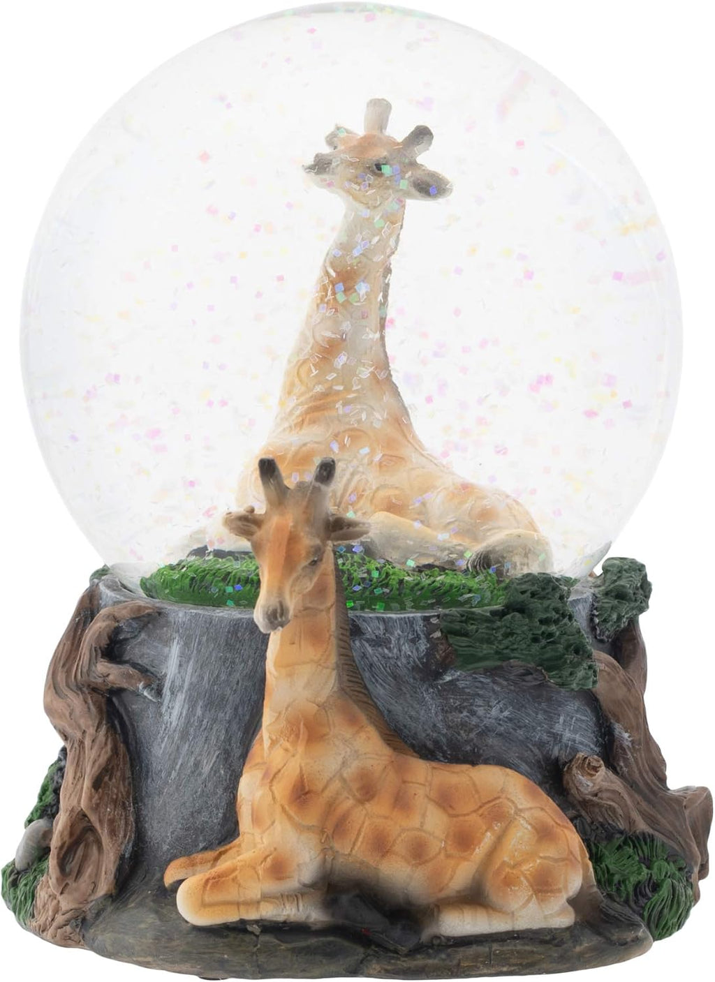 Elanze Designs Giraffe Friend Couple 100MM Sturdy Wind Up Musical Glitter Water Snow Globe Magical Tabletop Dresser Nightstand Figurine Decoration Plays Tune Born Free