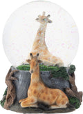 Elanze Designs Giraffe Friend Couple 100MM Sturdy Wind Up Musical Glitter Water Snow Globe Magical Tabletop Dresser Nightstand Figurine Decoration Plays Tune Born Free