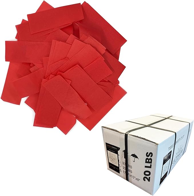 Ultimate Confetti, Red Biodegradable Confetti - Rectangular Tissue Paper Confetti for Cannon and Launcher use – Best for Gender Reveal, Live Parties, Concerts and Weddings - 20 lb, 320 oz