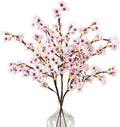Uieke 3PCS Lighted Cherry Blossom Branches, 30in Artificial Cherry Blossom Flowers with 60 LED Lights Timer Battery Operated Lighted Twig Branches for Vases Wedding Party Home Indoor Decor