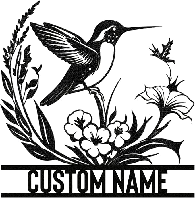 Personalized Metal Signs | Bird Metal Wall Art | Metal Name Sign Birds Welcome Plaque | Custom Garden Sign Yard Signs | Personalized Wedding Gifts | Housewarming Decor Indoor Outdoor
