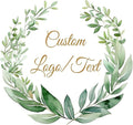 Custom Stickers for Weddings, Birthdays & Businesses - Personalized Labels with Your Logo - Waterproof, Fade and Heat Resistant - Pack of 100-1000 (Wreath D, 3.5 Inch)