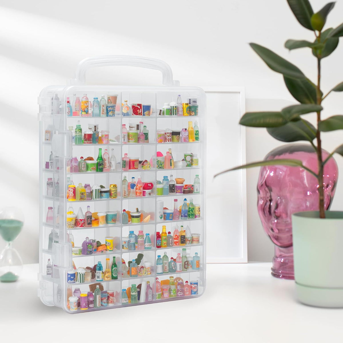 48 slots mini brand storage case with mini, package contents