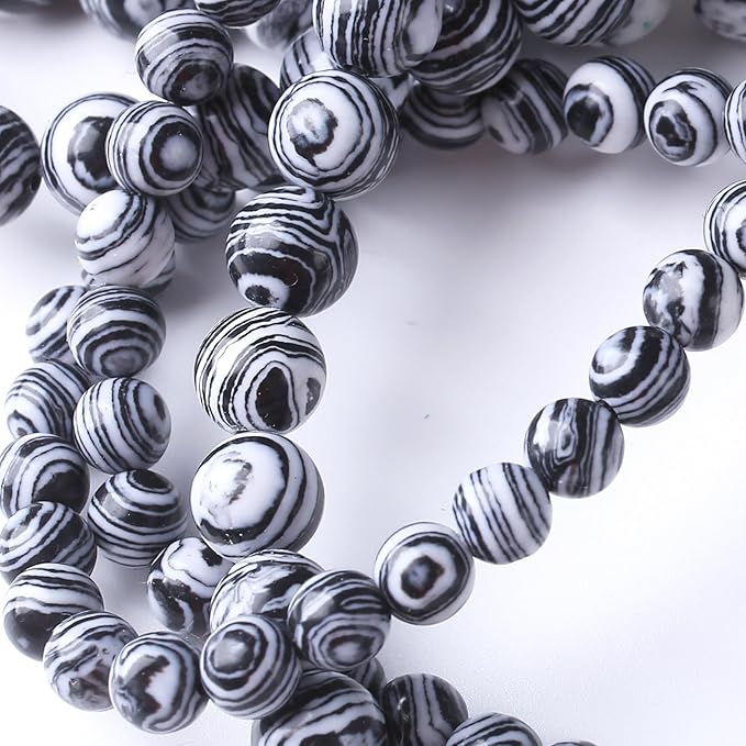 Black Peacock Turquoise Stone Beads Gemstone Round Crystal Energy Jade Beads Stone Beads for Jewelry Making DIY Bracelet Necklace Jewelry Making 1 Strand 15.5inch 4MM