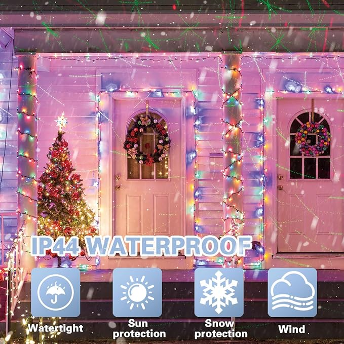 LAMPHOME 100 LED Easter String Lights, 33 FT Colorful Connectable Waterproof String Lights Clear Wire with 11 Modes, Easter Decorations for Indoor Outdoor Party Yard Garden (Multicolor)