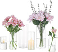 Glasseam Clear Cylinder Vases for Centerpieces, Glass Cylinder Vase Set of 6, Hurricane Vase for Flowers, Glass Cylinder Candle Holder for Pillar Candles, Floating Candle Vases for Wedding Decorations