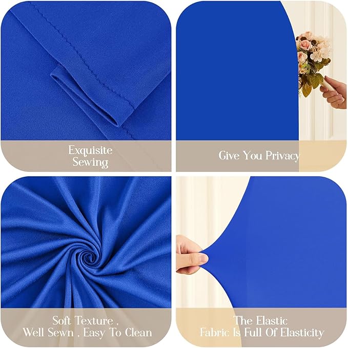 Royal Blue Arch Backdrop Cover for Wedding, 7.2FT 6FT Set of 2 Stretchy Spandex Fitted Arch Stand Cover for Baby Shower, Birthday Party Decor, Chiara Backdrop Cover with Double-Sided Design