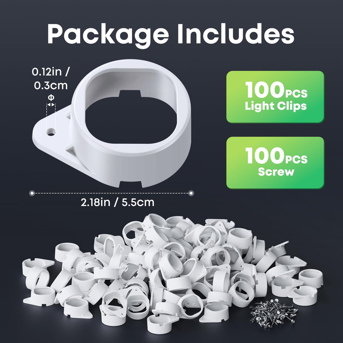 100Pcs Light Clips for Govee H706, Mounting Brackets