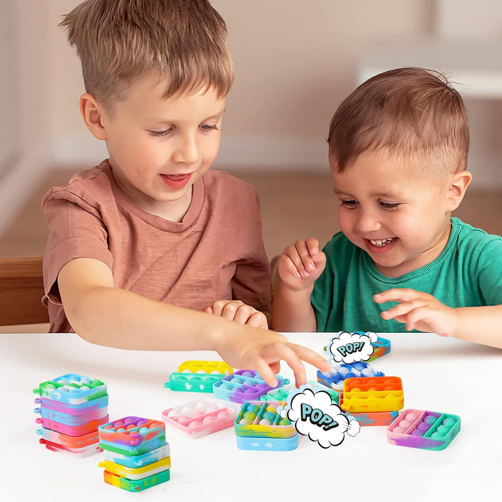 Pop Fidget Toys Bulk Its Party Favors for Kids 4-8 8-12 30 Pack Mini Pop Keychain It Small Fidgets for Classroom Prizes Back to School Gifts for Students from Teacher Birthday Goodie Bag Stuffers