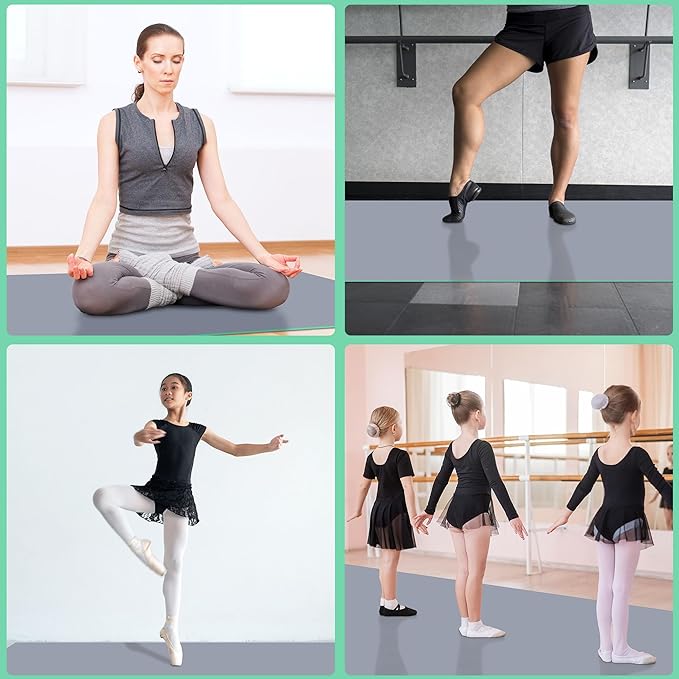 BALAPET Dance Floor Ballet Dance Floor Heavy-Duty 5MM Thick PVC Practice Floor for Ballet, Tap, Jazz, and Pop Portable and Non-Slip Dance Flooring for Adults and Kids