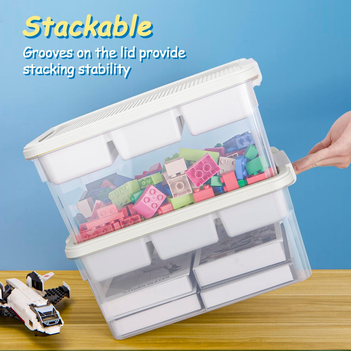 tergoo 17qt multipurpose plastic storage box with baseplate showing dimensions