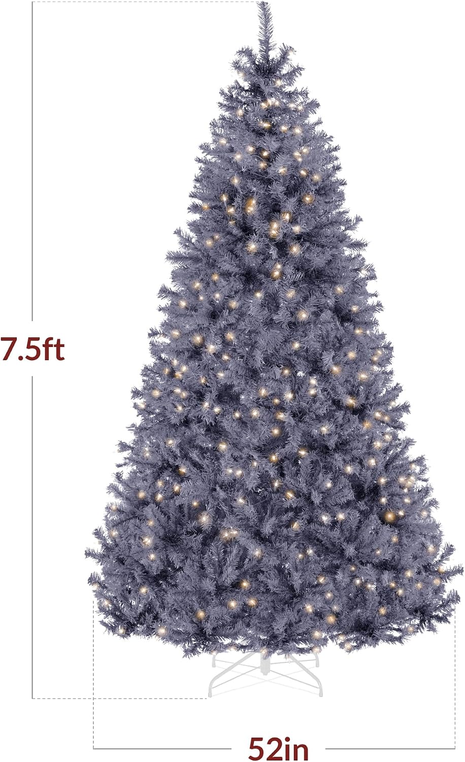 best choice products 7.5ft pre-lit charcoal gray christmas shown in use