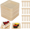 conli 100 pcs square disposable wood bowls bamboo, main product view