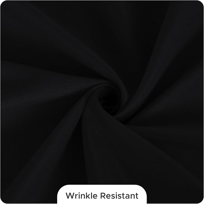 Fitable 8 Pack Round Tablecloths: Stain Resistant Wrinkle Free Circle Table Clothes, Washable Reusable Polyester Table Covers for Wedding Party Birthday Banquet Reception(Black, 84 Inch)
