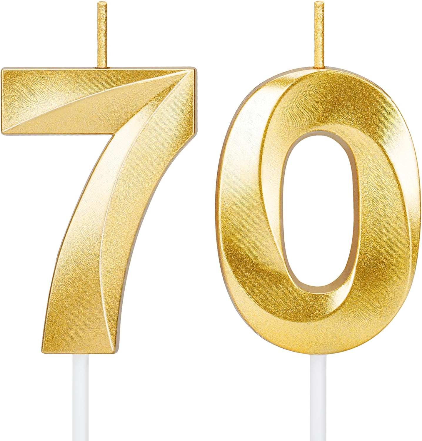 70th Birthday Candles for Cake,Gold Number Candles for Happy Birthday Cake Toppers,Birthday Decorations for Women Men Party Anniversary Wedding