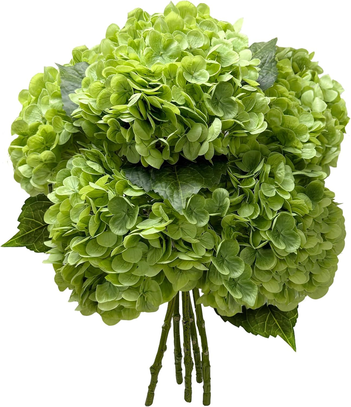 Yatim 21In Bottle Green Artificial Hydrangea Flowers with Stems 5 Pcs