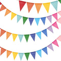 G2PLUS Pre-Strung Burlap Pennant Banner, 39Ft Rainbow Triangle Flag Bunting, 36pcs Pennant Banner Flags Garland for Birthday, Holidays and Theme Party Decorations