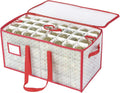 Sattiyrch Plastic Christmas Ornament Storage Box with Trays,Customizable Dividers, Dust-Proof Durable Ornament Organizer Holder,Christmas Storage Containers,Holds 128 x 3 inch Ornaments