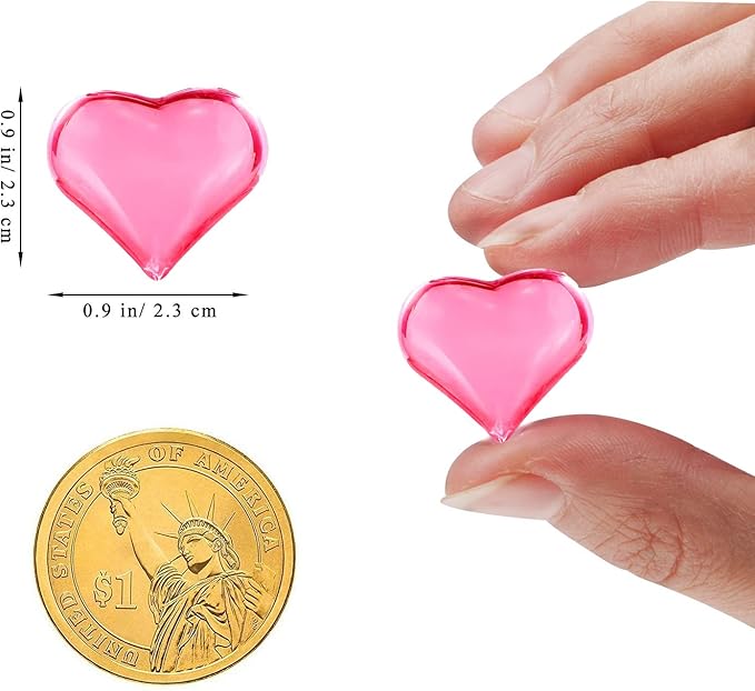 Fangoo 110 Pieces Pink Acrylic Heart Flat Back Heart Gems for Valentine's Day Decorations, Vase Filler, Table Scatter Decoration, Wedding Decorations,Home Decorations(Pink, 8OZ)