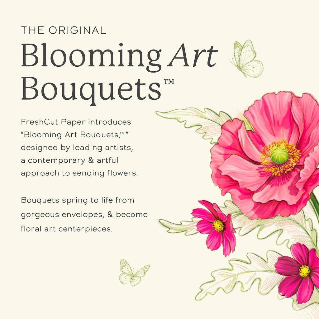 Freshcut Paper Pop Up Cards, Hummingbird Oasis, 12 Inch Life Sized Forever Flower Bouquet 3D Popup Greeting Card, Birthday Cards, Thank You Card, Blank Notecard & Envelope