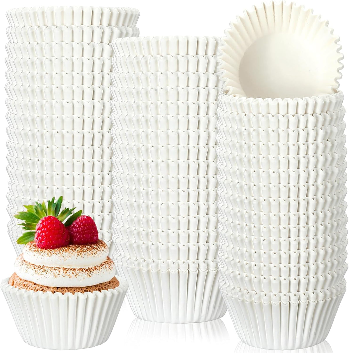 Jinei 5000 Pcs Cupcake Liners Bulk, 1.97" White Paper Muffin Cups