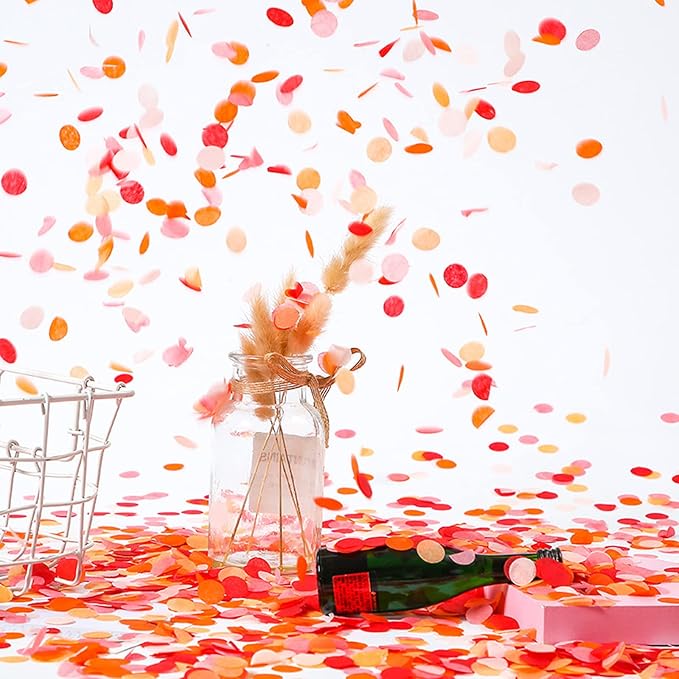 RYKOMO 10000 Pieces 1 Inch Round Tissue Paper Confetti, 3.5oz Multicolor Table Confetti Paper for Balloons Arts Craft DIY Scrapbooking Birthday Party Festival