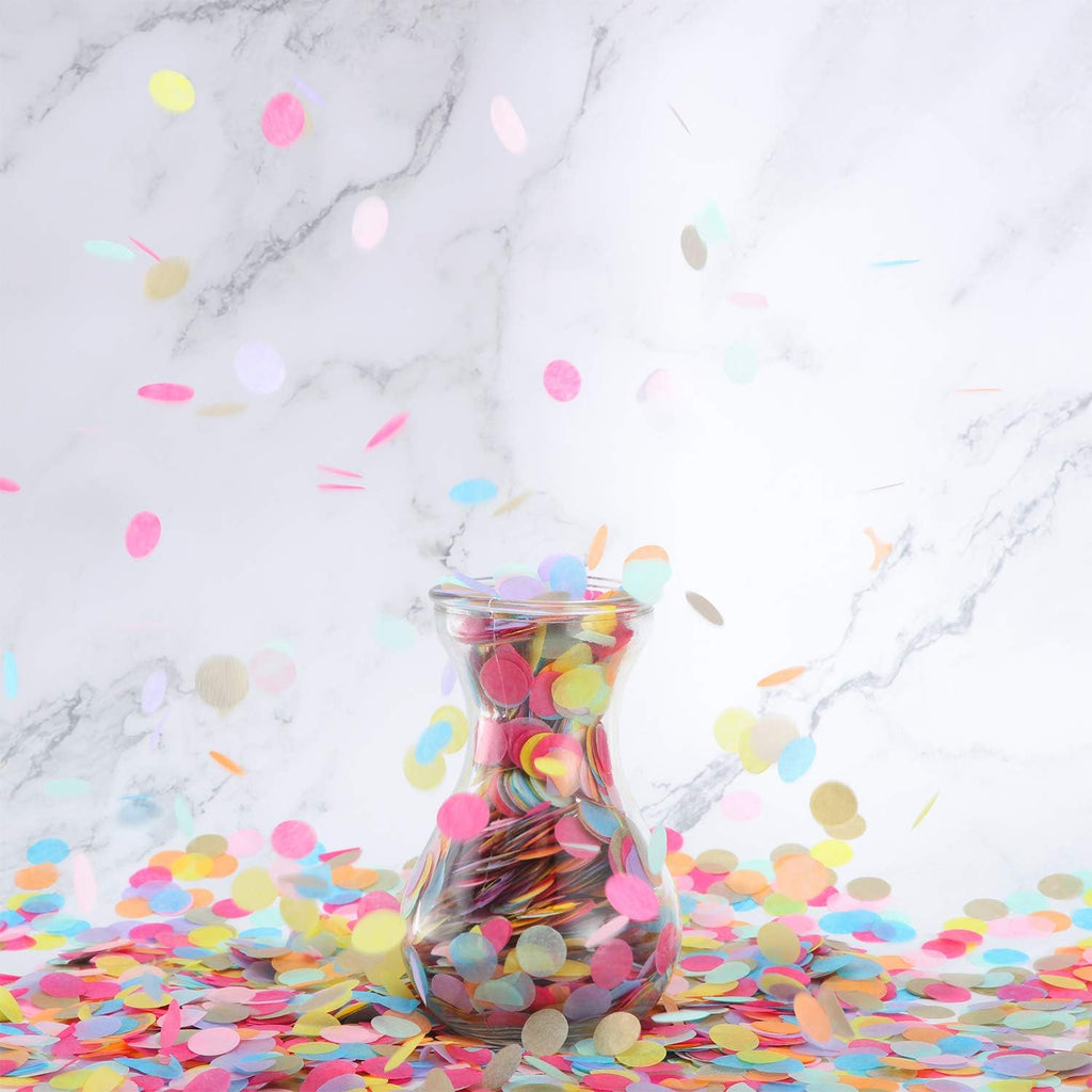 TecUnite Colorful Confetti Round Tissue Paper Table Confetti Dots for Wedding Birthday Party Decoration Arts Craft DIY Scrapbooking, 1.76 oz (1.5 cm)