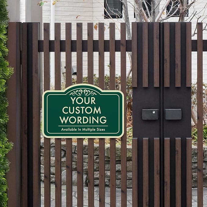 Custom Aluminum Outdoor Sign - Personalized Driveway Sign, Waterproof USA Made, Forest Green 10x7 In
