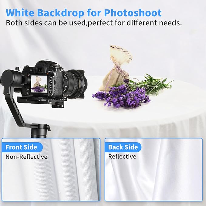 HEMMOTOP White Photo Backdrop Background, 10x20 ft White Screen for Photography, Seamless Photography Backdrops Backgrounds for Photo Video Recording (Backdrop only)