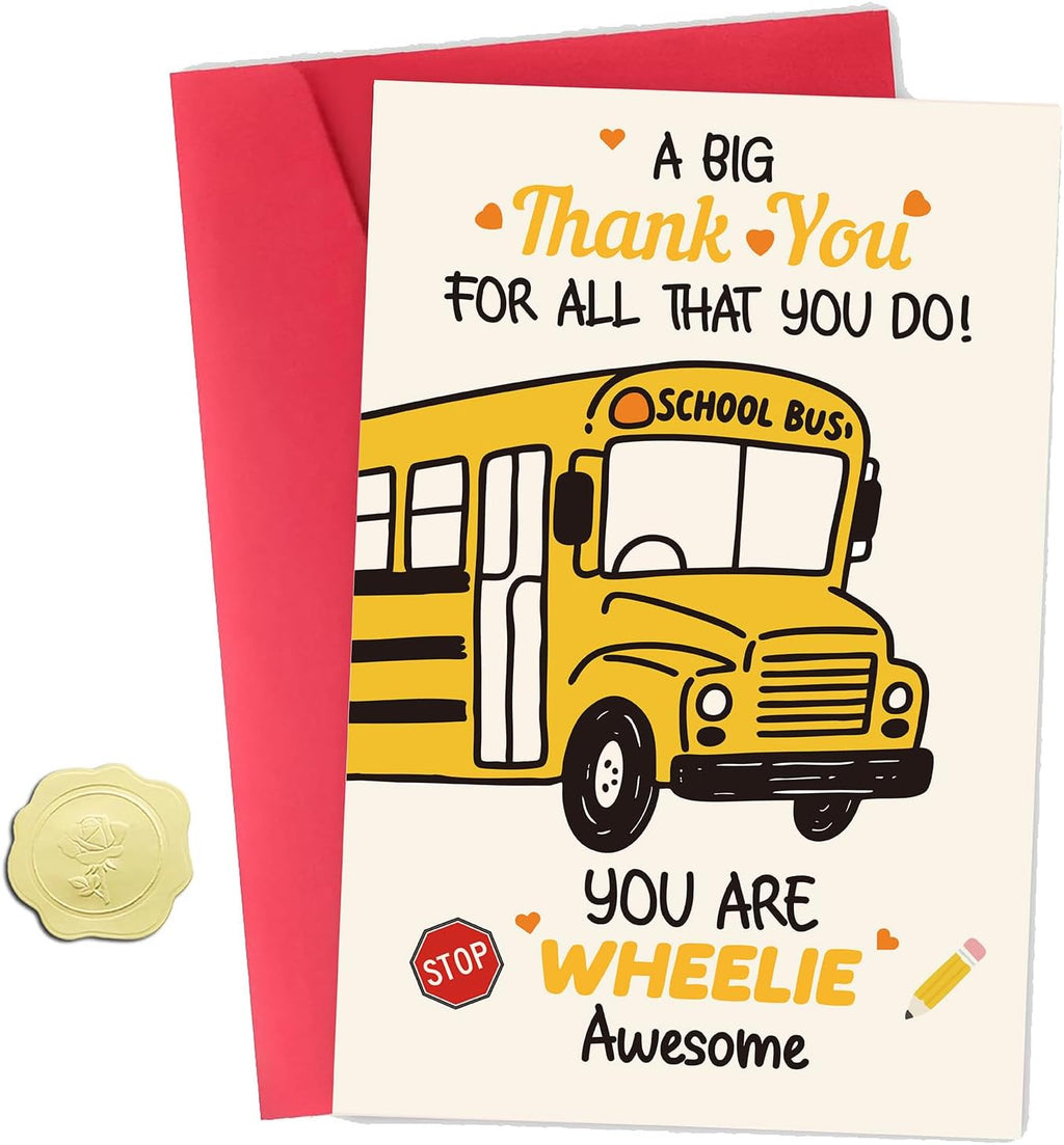 Bus Driver Thank You Card, End of Year Gift, School Bus Driver Appreciate Card, Retirement Gift for Men Women