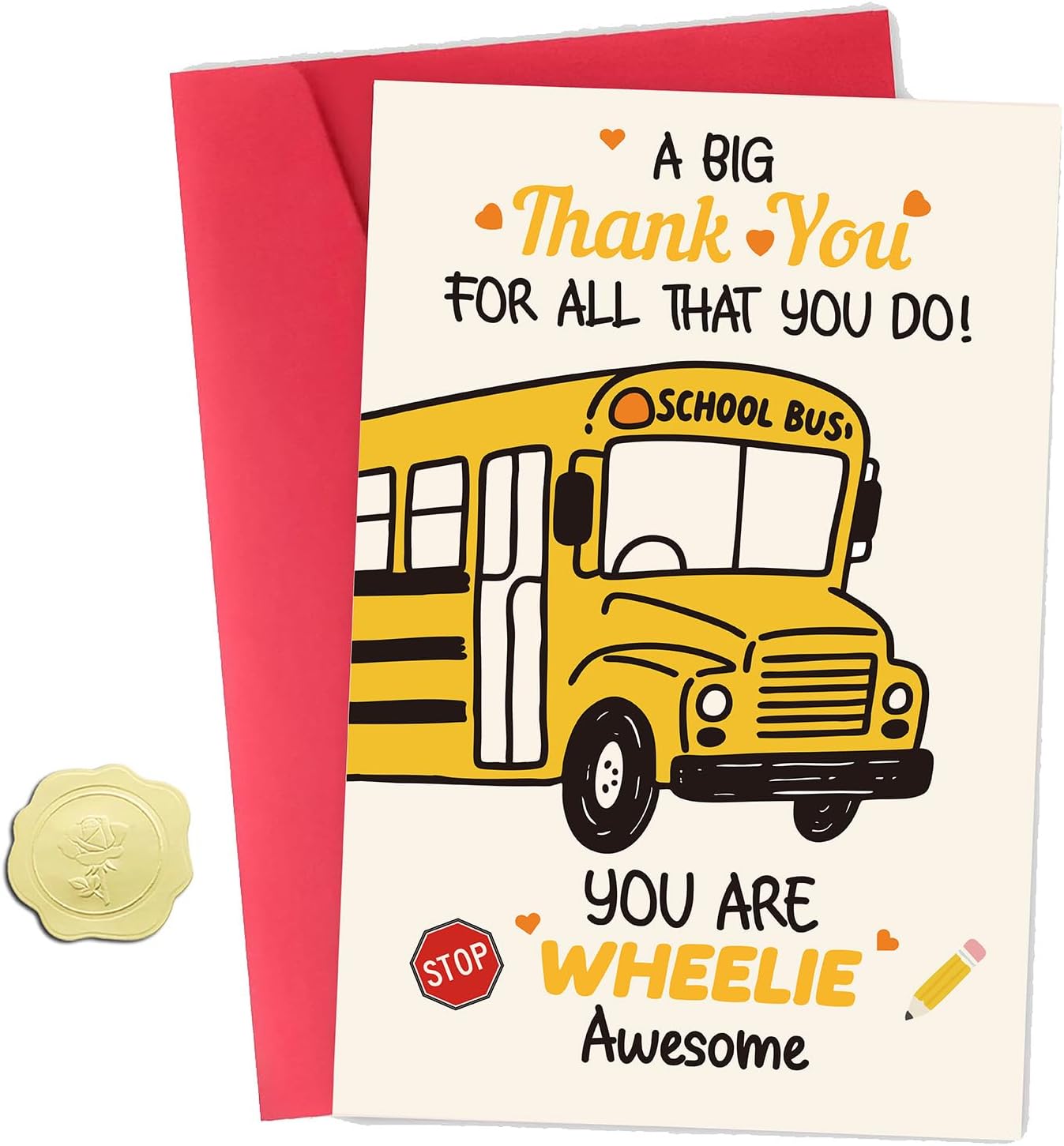 Bus Driver Thank You Card, End of Year Gift, School Bus Driver Appreciate Card, Retirement Gift for Men Women