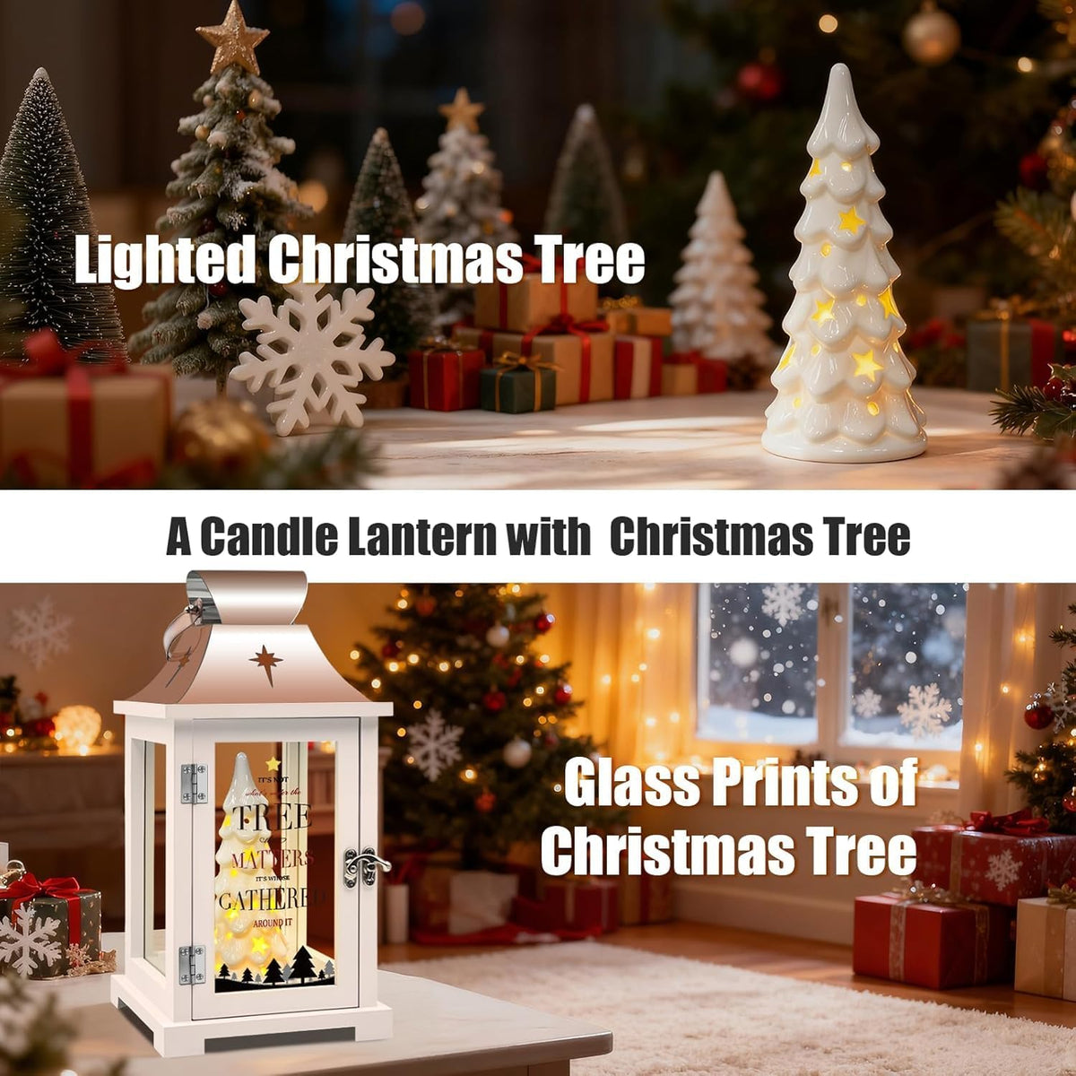 ceramic christmas tree that light up for table showing dimensions