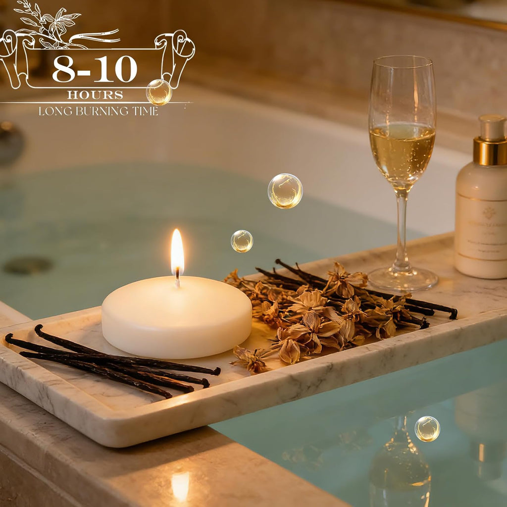 Floating Candles Scented 36 Packs, 3 Inch Floating Candle | Warm Vanilla High Scented, 8-10 Hours Burn Time for Centerpiece, Large Water Candle Floating For Home, Wedding, Pool