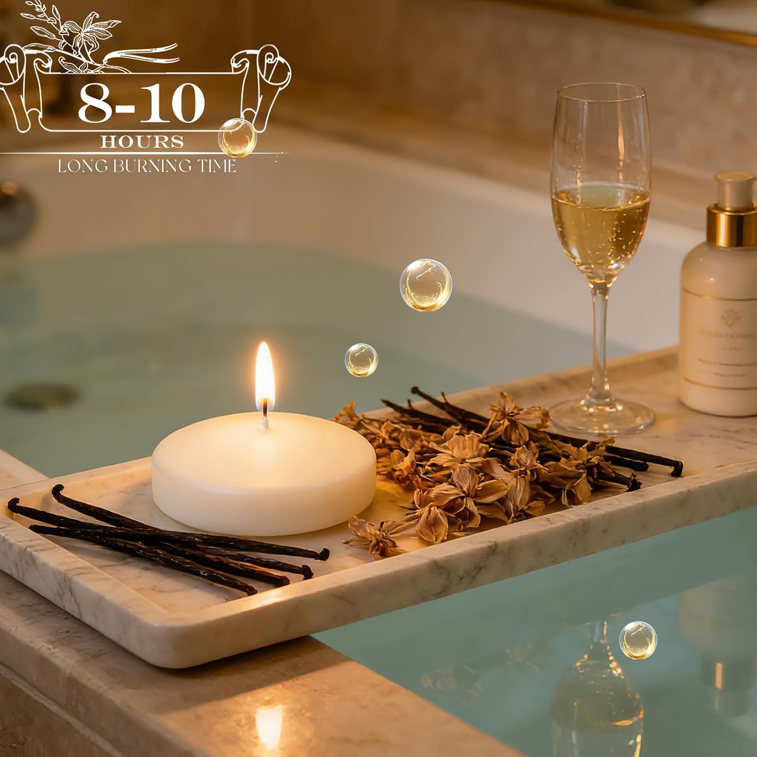 Floating Candles Scented 36 Packs, 3 Inch Floating Candle | Warm Vanilla High Scented, 8-10 Hours Burn Time for Centerpiece, Large Water Candle Floating For Home, Wedding, Pool