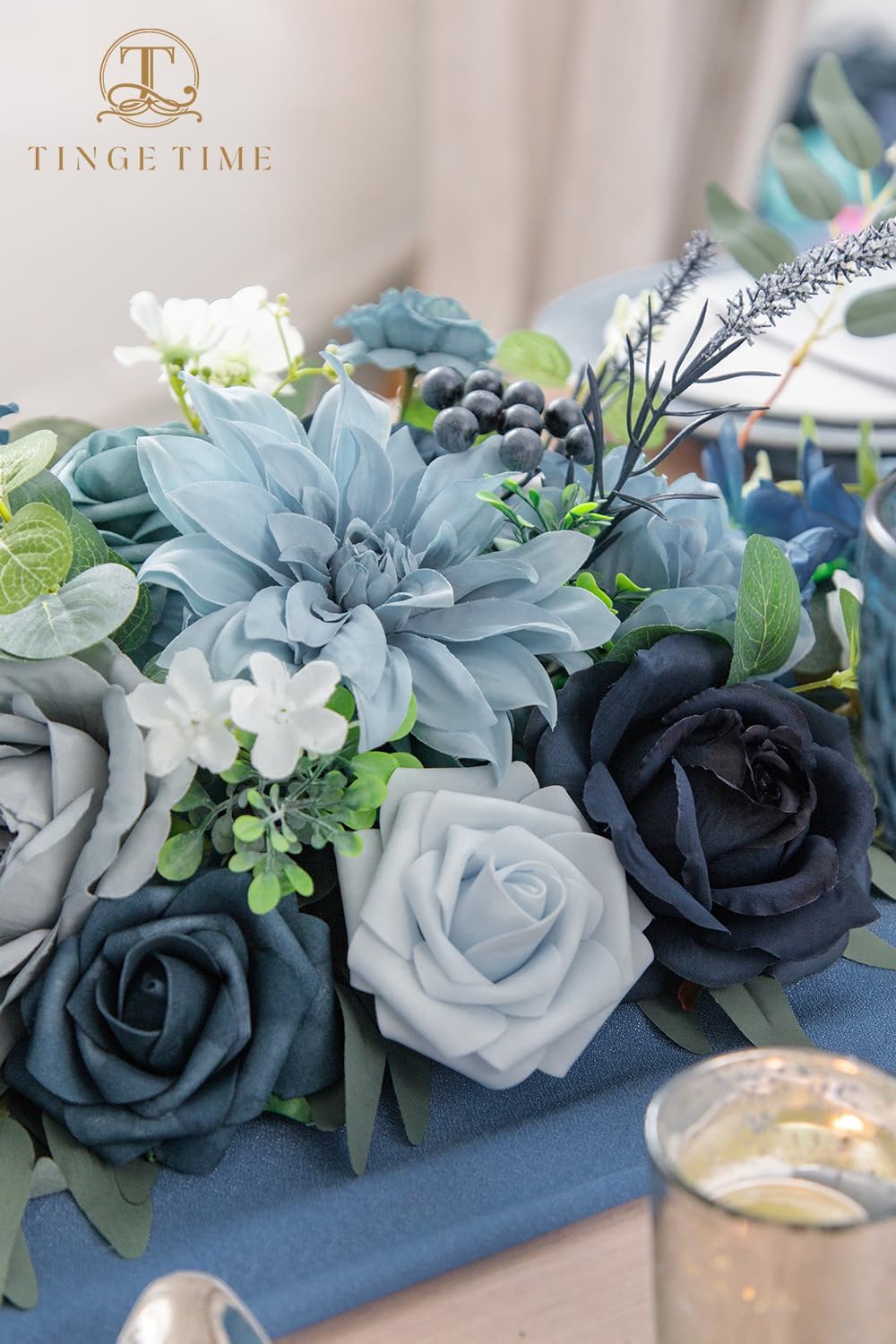 tinge time 9ft flower garland with rose, handcrafted on a desk or shelf