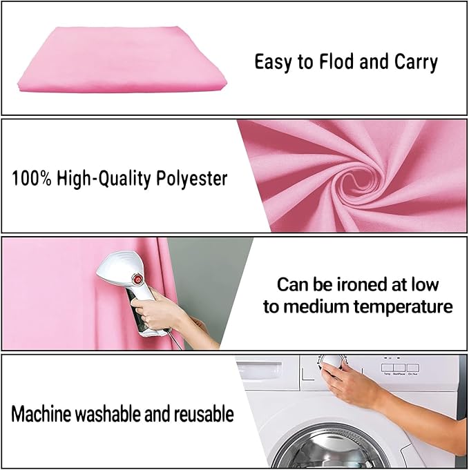8x10FT Pink Screen Backdrop Background for Photography, Polyester Photo Backdrop for Photoshoot, Party, Video