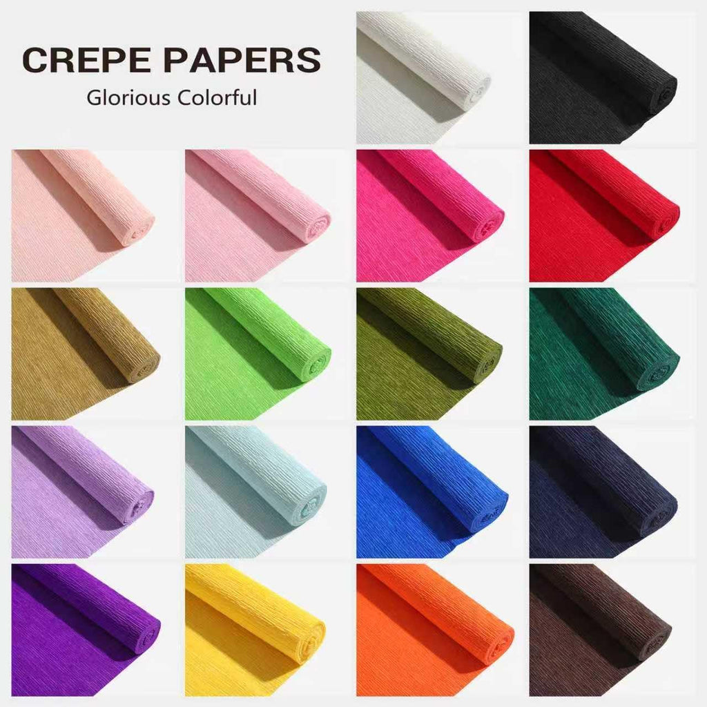 Premium Heavy Crepe Paper Rolls - Italian Style High Stretch (300%) for Realistic Giant Paper Flowers & DIY Crafts - Thick, Durable Florist Paper for Wedding Backdrop, Party