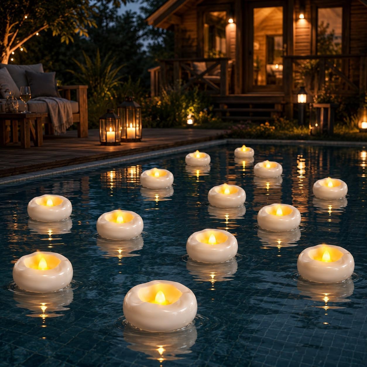 12 Pack 2.3” Flameless LED Floating Candles, Water-Activated Battery Operated Floating Candle with180+ Hours Runtime for Cylindrical Vase, Pool, Fountain - Ideal for Wedding, Party Decoration