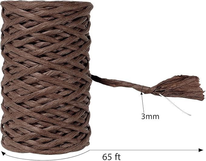 65 Feet Floral Wire Rustic Vine Bind Wire for Craft Wrapping Flower Bouquets(1 Roll,Dark Brown)