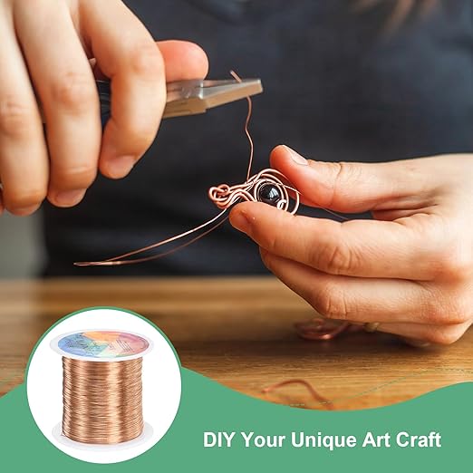2-Rolls 0.3mm Jewelry Wire, 28 Gauge 328FT Craft Wire Copper Beading Wire for Jewelry Making/Planting/Weaving/DIY Crafting, Soft Metal Wires [100M, Copper Tone]