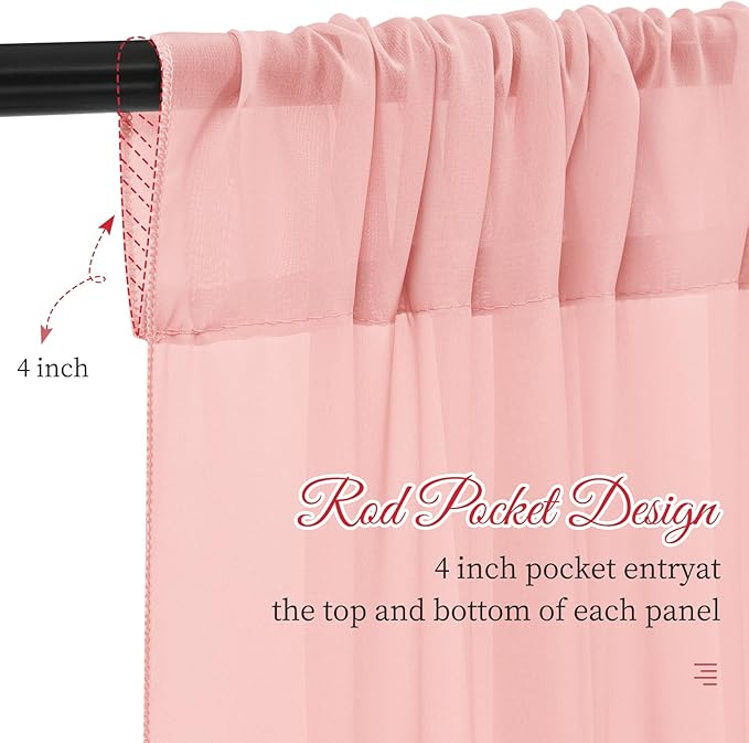 fani 6 Panels Dusty Rose Wedding Ceiling Drapes 5ftx30ft Ceiling Drapes Chiffon Fabric Arch Draping Sheer Curtains Soft Drapery Draping Wedding Ceiling Decorations for Party Ceremony Stage Swag