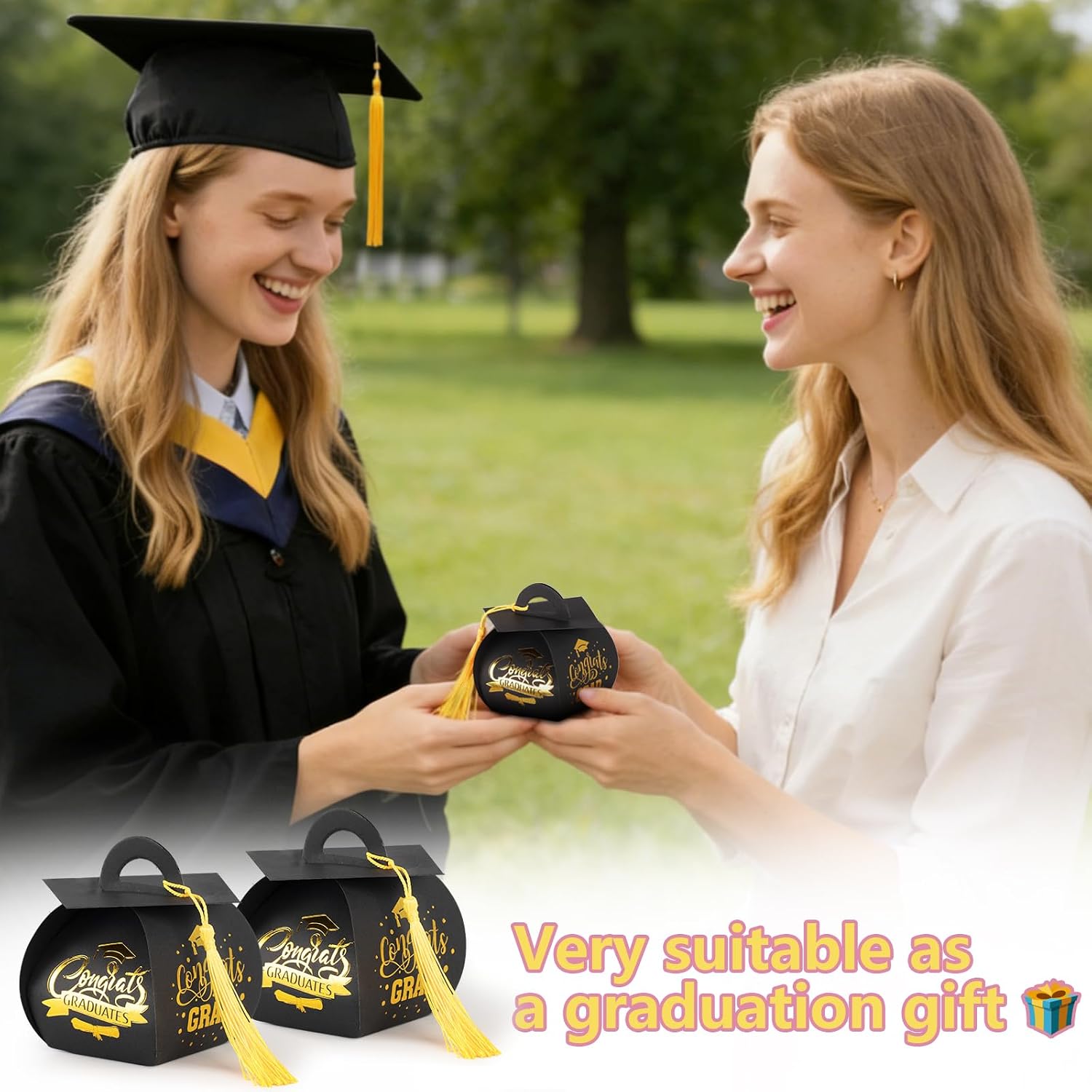 32 Pcs Graduation cap gift box Graduation party favors mini cap candy boxes Class of 2026 Grad hat favor boxes for Graduation party decoration supplies