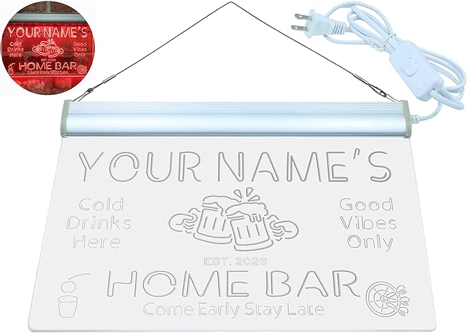 ADVPRO Personalized Your Name Custom Home Bar Beer Established Year Single Color LED Neon Sign 12 x 8.5 Inches st4s32-p11-tm-r
